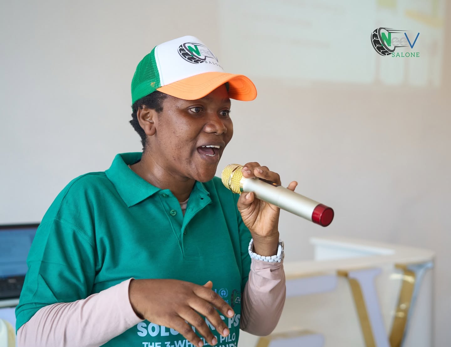 A NEEV trainer presenting a session